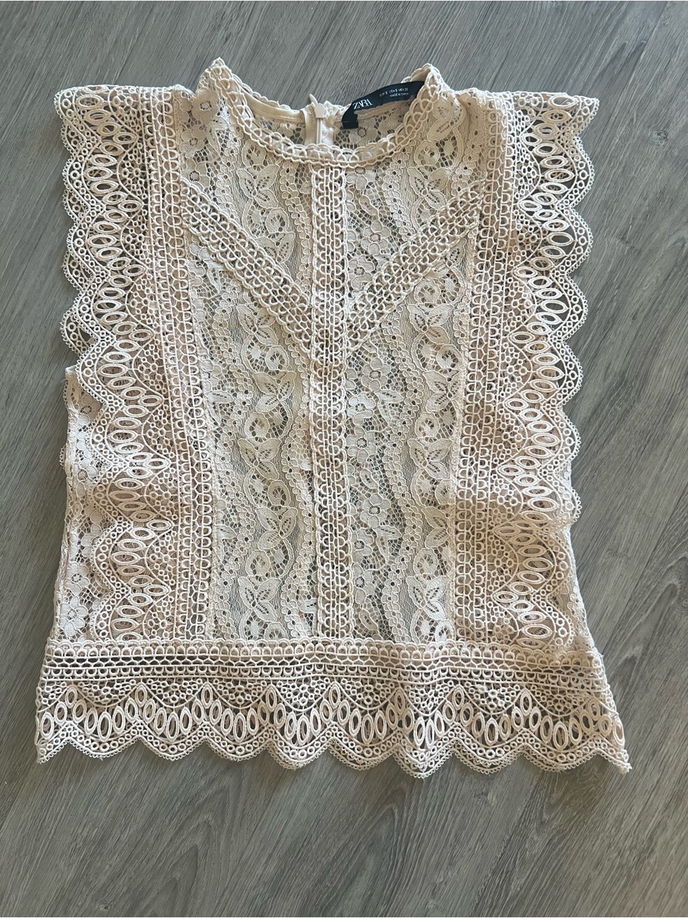 Zara Cream Crochet Lace Sleeveless Camisole